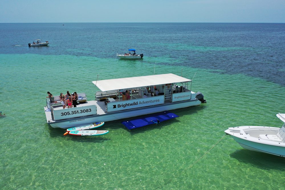 The boat and guests from above